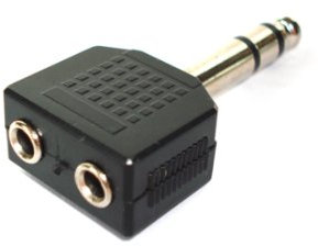 Loops 6.35mm ¼” to 2x 3.5mm Stereo Female Socket Splitter Adapter - Dual Headphones Music Y Split - Quality Sound Music Phone - 2 Port