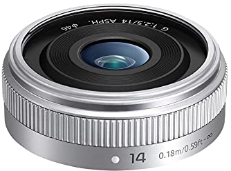 Panasonic LUMIX H-H014AE-S Micro Four Thirds 14 mm Single Focal Length Lens - Silver