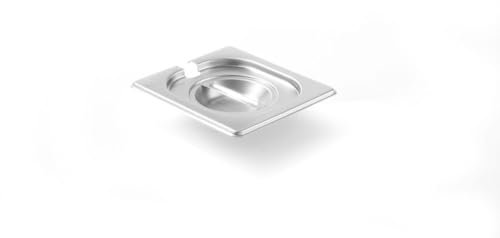 HENDI Gastronorm Deckel mit Löffelaussparung, für Gastronormbehälter, Temperaturbeständig von -40° bis 300°C, Heissluftöfen-Chafing Dishes-Bain Marie, Stapelbar, GN 1/6, 176x162 mm, Edelstahl
