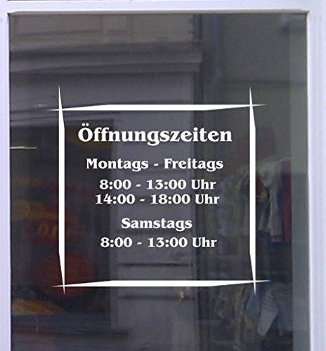 Don Cappello Öffnungszeiten Asia Schaufensterbeschriftung Aufkleber Werbung Laden Geschäft Breite 30 cm Weiß