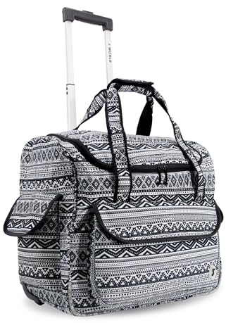 J World Donna Rolling Tote Bag on Wheels for Women. Roller Laptop Briefcase. Overnight Weekender Teachers Work, Tribal