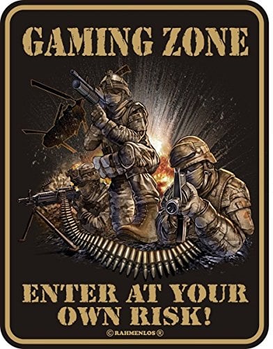 RAHMENLOS Original Blechschild Gaming Zone, Enter at Your own Risk Nr.3456