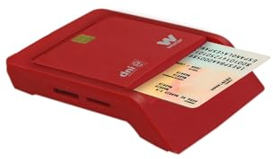 Woxter Lector Dni Combo - Lector DNI electrónico 3.0 y 4.0, Compatible con Las Tarjetas Smart Cards o Tarjetas Inteligentes, con 3 Ranuras para Tarjetas, Color Rojo
