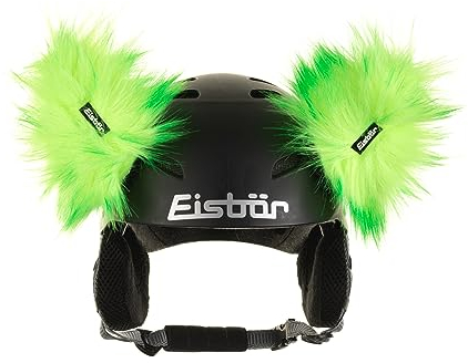 Eisbär Luxury Horns Helmaufkleber Helmsticker Helmdeko Sticker für Skihelm (One Size - Neongelb)