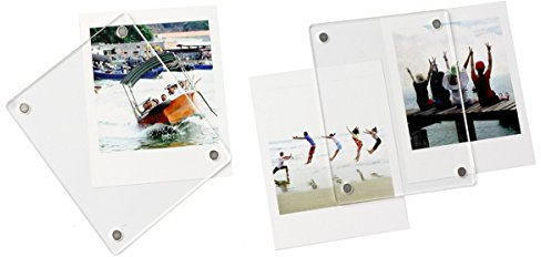 jxe Acryl klar Magnetische Kühlschrank Bilderrahmen für Fujifilm Instax quadratisch SQ10 Filme (Pack von 2)