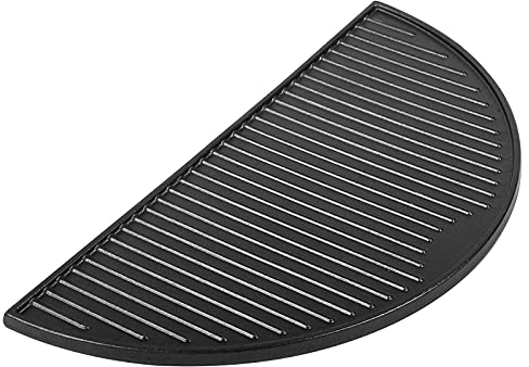 KAMaster 45,7 cm Halbmond-Gusseisen-Wendegrillplatte für große große grüne Eier und andere 45,7 cm Kamado-Grills BGE Grillrost Grillzubehör