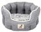 allpetsolutions Alfie Range Dog Bed - Warm, Fleece-Lined Machine Washable with Raised Rim - Calming Pet Sofa & Home Lounger with Extra Soft Reversible & Removable Pillow Cushion - Small, Grey
