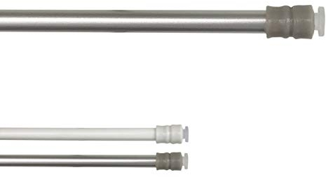 BEAUTEX Klemmstange ausdrehbar mit Saugknopf für Fenster Gardine Länge wählbar, 80-120 cm Silber (1 Stück)