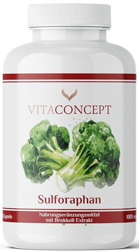 Vitaconcept I 180 Brokkoli Kapseln I 1000 mg pro Tagesdosis I natürliches Sulforaphan I hochdosiert I vegan I 30:1 Brokkoli-Extrakt I laborgeprüft