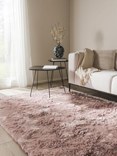 benuta Nest Hochflorteppich Whisper - Rosa 80x150 cm - Kuschelig Weicher Teppich für Schlaf- und Wohnzimmer - Pflegeleicht - Fußbodenheizung Geeignet
