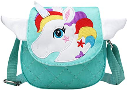 TENDYCOCO UmhäNgetasche MäDchen Einhorn Design, Kleine Handtasche Aus Canvas, 14 X 5 X 13 Cm, Leicht Und Langlebig, Ideal FüR Schule, Reisen Und Alltag