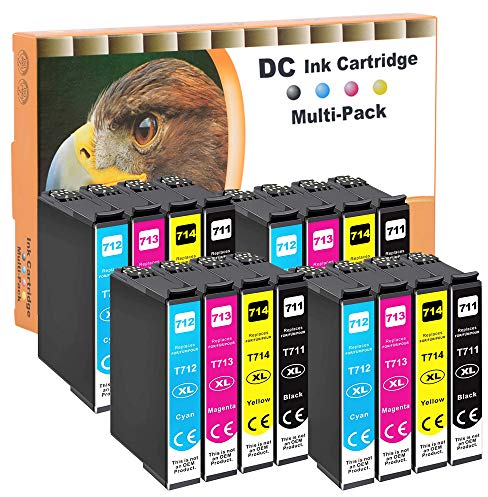 D&C 16x Druckerpatronen Kompatibel für Epson 71Xl, T71XL für Epson Stylus B40W BX300F BX310FN BX600FW BX610FW Stylus S21 SX100 SX105 SX110 SX115 SX200 SX205 SX210 SX215 SX218 SX400 DX8450 DX9400