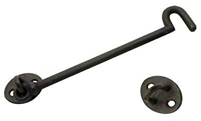 Kabalo Black Hook and Eye Door Latch Extra Long 61cm 24 Window Gate Lock Shed Cabin Silent Holder Garden