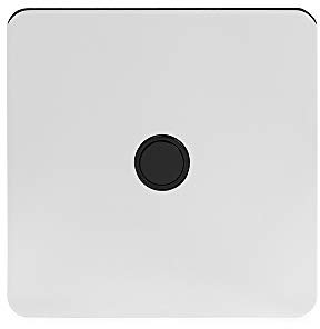 Soho Lighting Polished Chrome Flat Plate 20A Flex Outlet Blk Ins Screwless