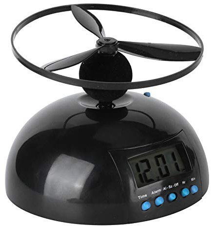 Digitaler Wecker, neuartiger Fliegender LCD Wecker Tragbarer Mini-Rundpropeller Hubschrauberuhr für die Dekoration von Schlafzimmern zu Hause
