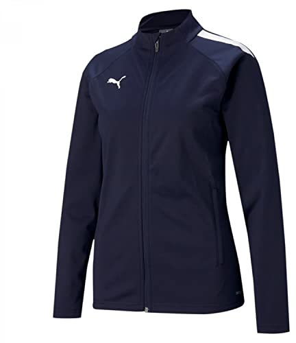 PUMA Damen Teamliga Training Jacket Sweater, Peacoat-Puma White, L EU