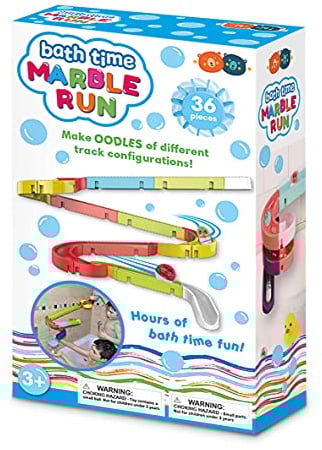 Buddy & Barney Bath Time Murmelbahn Spielzeug 36-teiliges Set - Bauen Sie eine Strecke und rennen Sie die speziellen Bälle nach unten! Badespielzeug für Baby 2 3 4 5 6 Jahre alt