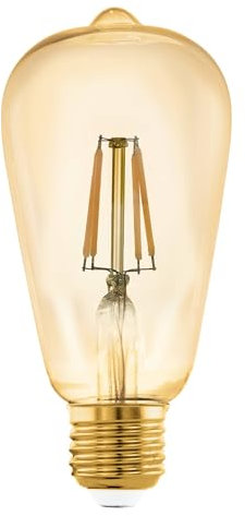 EGLO connect.z Smart-Home LED Leuchtmittel E27, ST64, ZigBee, App und Sprachsteuerung Alexa, dimmbar, warmweiß, 500 Lumen, 5,5 Watt, Vintage-Glühbirne amber