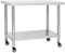 vidaXL Tavolo da Lavoro Cucina con Ruote 100x45x85 cm in Acciaio Inox
