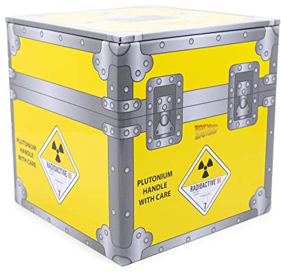 Back To The Future Plutonium Crate Tin Storage Box Cube Organizer | 4 Inches