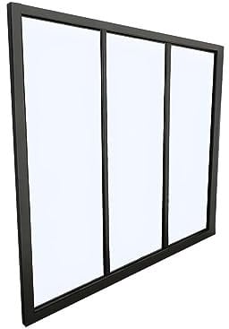 Vente-unique-Atelier-Glaswand - 90 x 105 cm - thermolackiertes Aluminium - Schwarz - Bayview