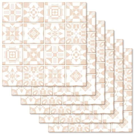 Liwein 30 Pezzi Adesivi per Piastrelle Cucina 20x20cm Mattonelle Sticker Autoadesivo Mattonelle Parete Adesivi per Piastrelle per Bagno Cucina (Mandala)