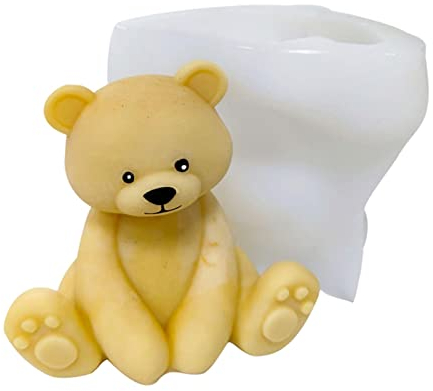Taomeng 3D-Bär-Harzform Aus Silikon - Süßer 3D-Bär, Tier Schokolade Süßigkeiten Form Tier Silikonform, DIY Handgefertigt, Aromatherapie, Kerzen, Seife, Herstellung