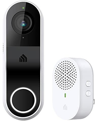 Tapo Smart Video Doorbell Camera w/Chime, 2K Resolution for Clear Images, Always-on Power, Night Vision, 2-Way Audio, Real-Time Notification, Cloud & SD Card Storage, Works w/Alexa & Google (KD110)