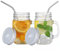 YSJILIDE Trinkgläser mit Deckel und Strohhalm, Mason Jar Trinkglas 2er, Cocktail Gläser Glasbecher,Einmachgläser mit Henkel für Wasser, Kaffee, Cocktail, Soda, Geschenk