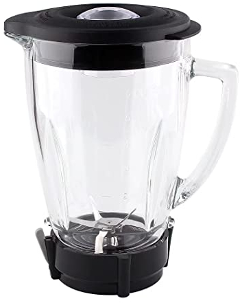 Anbige Replacement Parts Glass jar with Jar Base Bottom Cap,Blade with Rubber Gasket, Compatible with Oster Pro 1200 Blenders