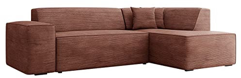 Mirjan24 Ecksofa Lordin Cord, Eckcouch, Polstersofa, Polsterecke, Couch, L-Form Sofa, Kissen-Set, Polstergarnitur, Wohnlandschaft (Poso 29, Seite: Rechts)
