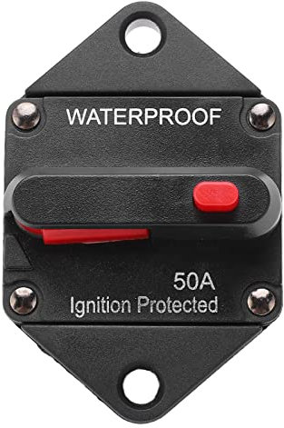 DC 32V Interruttore Automatico con Ripristino Manuale, Interruttore Termico Impermeabile 20-200A Fusibile Inverter per Auto Marine Boat Truck Bus RV ATV(50A)