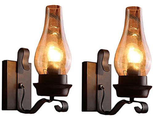 LGDEERCO Petroleum-Wandlampe, Vintage-Wandleuchte, industrielle Wandleuchte, Glasschirm für Schlafzimmer, Wohnzimmer, Flur, Arbeitszimmer, Küche, Balkon, Treppe