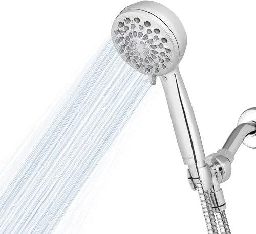 Waterpik Pommeau de douche haute pression avec tuyau, 7 modes, effet massant PowerPulse, chrome XPB-763ME