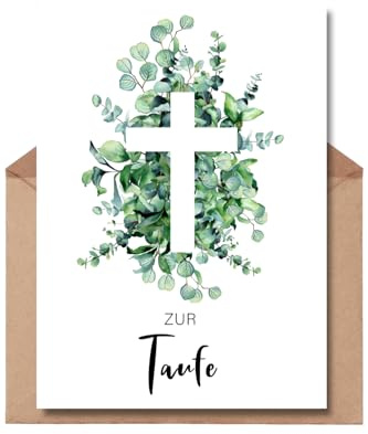The Life Barn Karte Postkarte mit Umschlag Glückwunsche zur Taufe Taufkarte