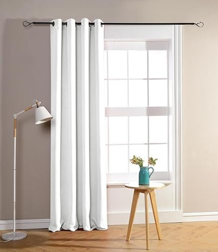 HOMEROKK Rideau Occultant 100% Polyester (Blanc, 140 X 260 cm)