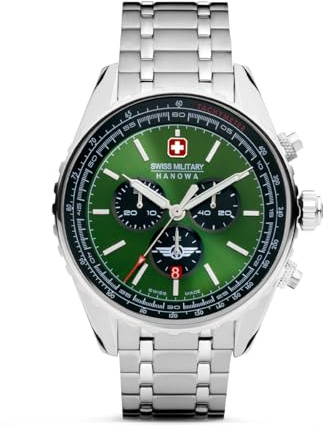 Swiss Military Hanowa SMWGI0000307 Afterburn Chrono Herrenuhr mit Edelstahlband Saphirglas