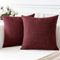 Artscope 2er Set Kissenbezug Einfarbig Wurfkissenbezug Leinen Kissenbezüge Moderne Dekokissen Kissenhülle Set Kissen Fall für Sofa Schlafzimmer Zuhause Dekor 45x45 cm Wein Rot