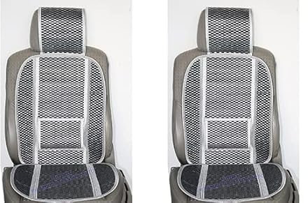 Coprisedili Schienali Freschi in Fibre Naturali di Bambu' Coppia Universali per Sedili Anteriori auto - LX15117