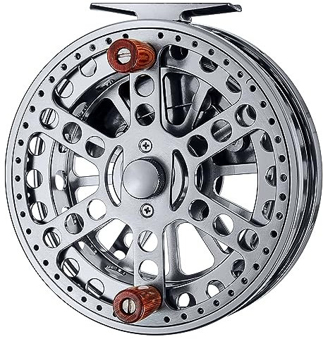 Fliegenrolle,Rolle Fliegenrollen 113,5 mm, 4 1/2 Zoll, CNC-gefräster Mittelstift aus Aluminium, CENTREPIN-Posenrolle, Steelhead-Angeln