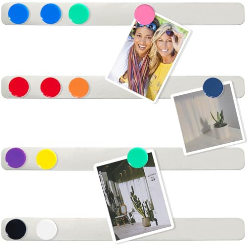 ZDZBLX Magnettafel Memoboard Magnetleiste Memotafel Selbstklebend Magnetleisten Pinnwand Magnetisch Magnetwand Magnettafel Küche Edelstahl Magnettafeln mit 10 Starke Magnete für Fotos Kalender,4 Stück
