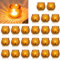 NUPTIO Tea Light Candle Holders - Set of 24 Amber Glass Pumpkin Tealight Holder Ribbed Votive Bulk Christmas Halloween Decorations Wedding Party Living Room Table Centrepieces