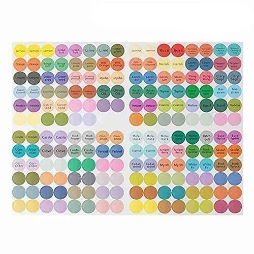 Sbyzm Ätherisches Öl Etikett Aufkleber Multicolored 192 Stk. Runde R9J7 Flaschen Tags Selbstklebende D Aufkleber