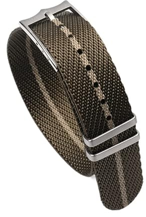 BANDKIT 20 mm 22 mm Premium Grade NATO Zulu Uhrenarmband Nylon Ersatz Uhrenarmband Für Tudor Verstellbares Armband Dornschließe, 20 mm, Achat