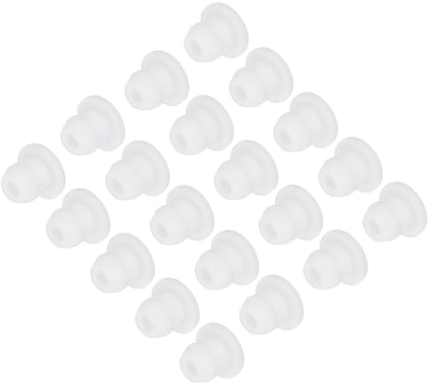 QUARKZMAN 20 Stück Gummistopfen 5mm Silikon-Lochstopfen Wasserdicht Verschlussstopfen Silikonstopfen Stopper Steckdichtstopfen Flach Abdeckkappen für Rohrleitungen Flaschen Labor, Weiß