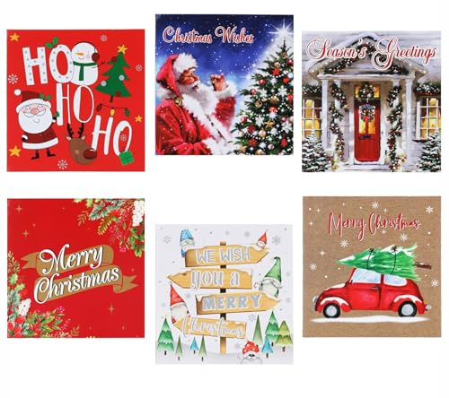 Weihnachtskarten, 30 Stück. Jede Weihnachtskarten-Multipack hat 6 verschiedene Designs. Umweltfreundlich, recycelbar, mit Umschlägen