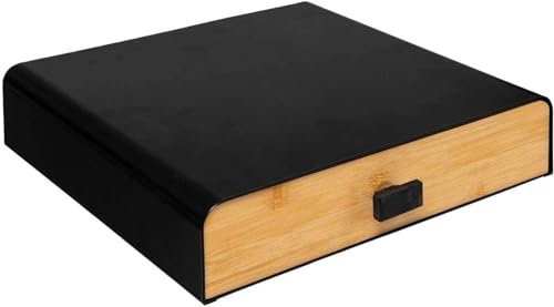 Tiroir porte-capsules - Boîte à capsules en bois 35 x 33,5 x 8 cm, noir