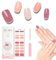 Foyute Semi Cured Gel Nail Strips, 20 Pcs Soft Self-Adhesive Gel Nail Polish Wraps Sticker for Salon-Quality Manicure Set,Long Lasting,Easy to Apply & Remove, Nail File & Wooden Stick