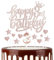 12 Pcs Happy Birthday Candles Cake Toppers, Gold Rose Number 3 Candle for Cake, Cake Candles for 3rd Birthday Decorations, Heart Star Cake Toppers for Boys Girls Birthday Party 3rd Wedding Anniversary