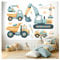 Little Deco Wandtattoo Bagger Fahrzeuge Set Wandsticker für Kinderzimmer Baustelle Wandaufkleber Junge Babyzimmer Wanddeko DL5037-03
